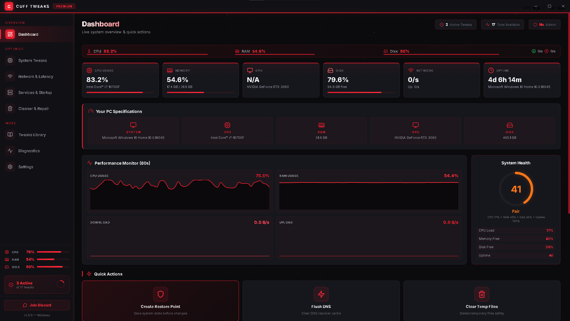Performance Tweaks Cuff Tweaks | Professional Gaming PC Optimization